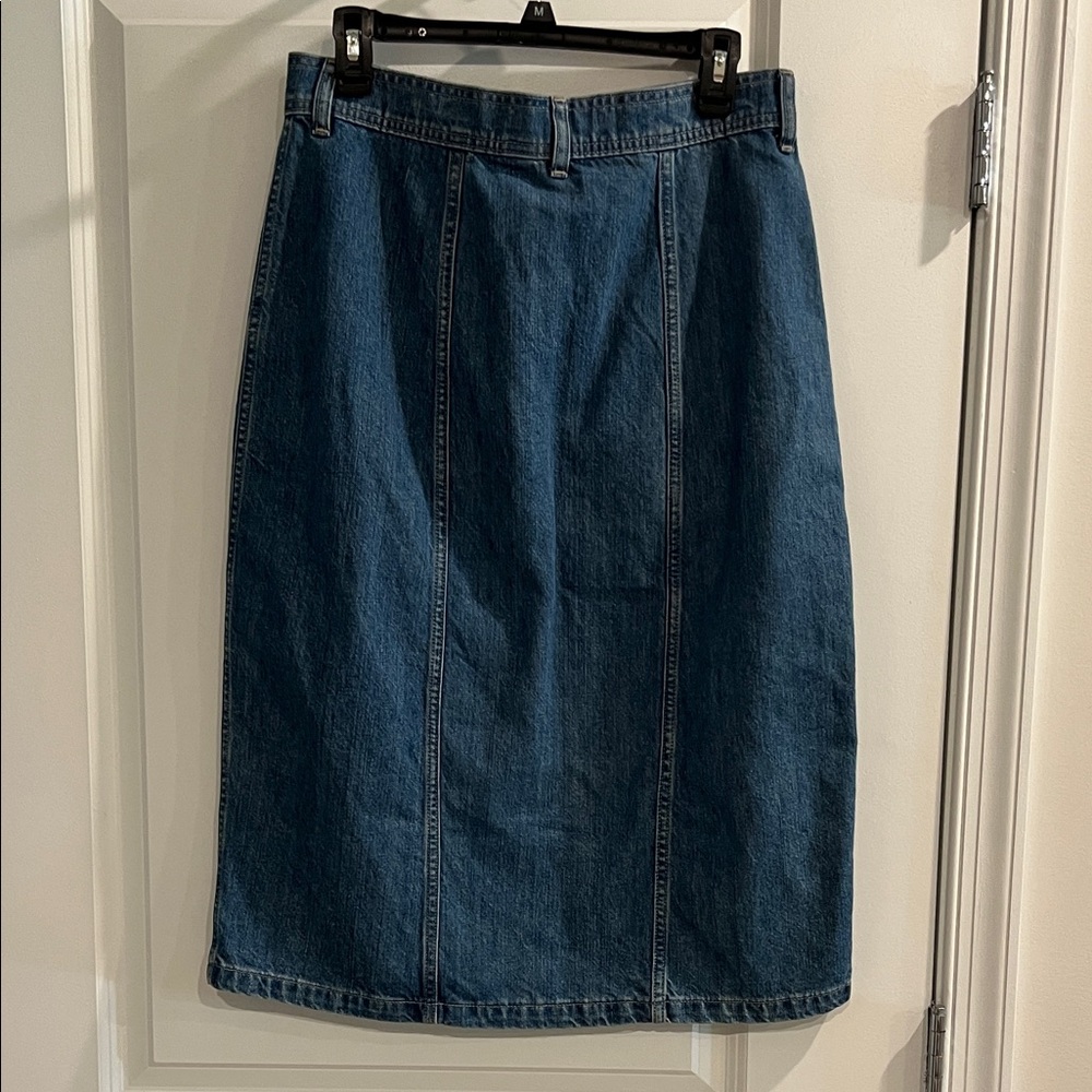 J. Crew Point Sur  Denim  Button-Front Pencil Skirt - Picture 3 of 3